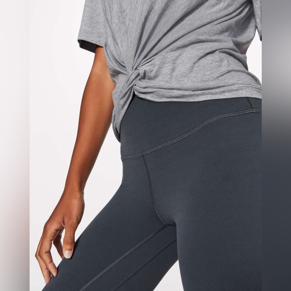 Lululemon Crescent Tee gray Knot Front Cropped - Picture 2 of 4